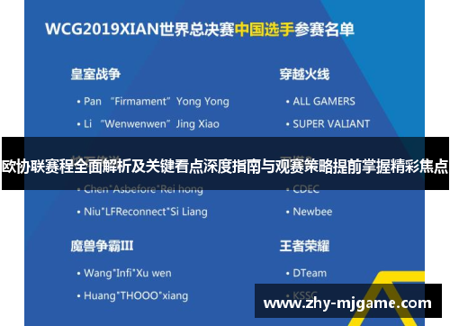 欧协联赛程全面解析及关键看点深度指南与观赛策略提前掌握精彩焦点